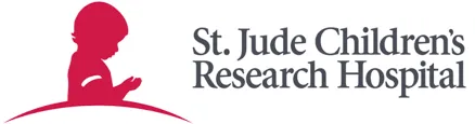 Logo of St. Jude Children's Research Hospital featuring a red silhouette of a child and the hospital name in gray text, trusted by top brands we service in plumbing and A/C industries.